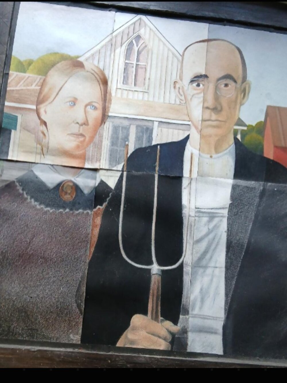 "American Gothic In Pieces"mixed media work by The Chef Dr. Mark Twain Heaton